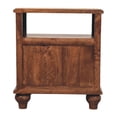 thumbnail image 4 of JERFIT Solid Wood Nightstand with 2 Drawers and Open Shelf, Handcrafted Mango Wood Bedside Table in Roasted Almond Brown, 4 of 9