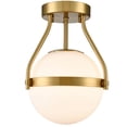 thumbnail image 1 of HOLKIRT Modern Light Fixture,Mid Century Semi Flush Mount Ceiling Light,Kitchen Light Fixtures Hallway Light Fixtures Ceiling,Brass Globe Ceiling Lig, 1 of 9