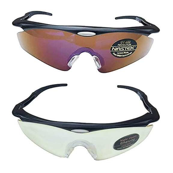 NasTek Polarized Sport Sunglasses with Interchangeable UV400 Lenses, Unisex, Black, 5-Piece Set