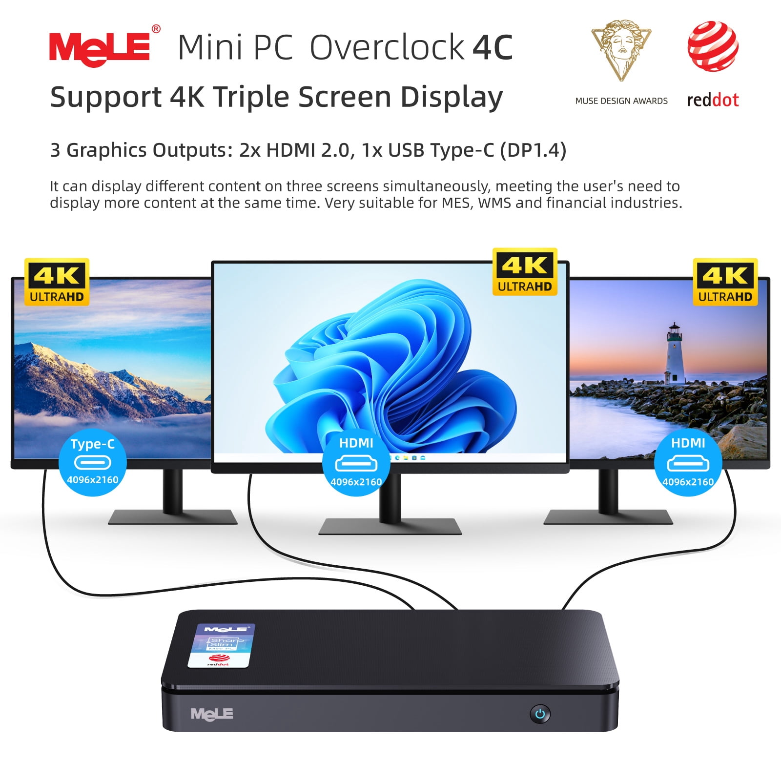 MeLE Compact CPU Micro PC, Windows 11 Pro N95 16GB 512GB 4K UHD
