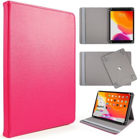 Xpm Case for Universal Tablet Case PU Leather with 360 Degree Rotatable Kickstand and Multiple Viewing Angles Fit 7" - 8" iPad/Android/Tablet PCs Cover - Pink