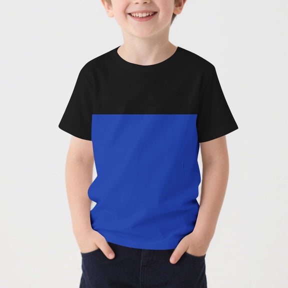 ATOGUTA T Shirts Boys Short Sleeve Crew Neck Summer Trendy T-Shirts Clothes for Teen Boys Dark Blue, Size 2T-13
