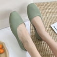 thumbnail image 6 of Miluxas Women's Ballet Flats, Square Toe Slip-On Shoes with Soft Breathable Fabric, Lightweight Casual Flats for office,Walking Green 6(37), 6 of 9