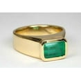 thumbnail image 3 of 2Ct Emerald Cut Lab Created Emerald Men"s Wedding Ring14K Yellow Gold Plated, 3 of 4