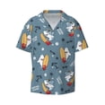 thumbnail image 6 of Kdxio Men's Hawaiian Shirt for Men Short Sleeve Shirt Surf Shark Summer Casual Holiday Beach Button Down T-Shirts, 6 of 7