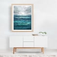 thumbnail image 3 of Stylized Ocean Waves Under a Cloudy Sky - Painting Waves Ocean Seascape Water Marine Life Watercolor Calm Unframed Wall Art Print 9 x 12 inches, 3 of 4