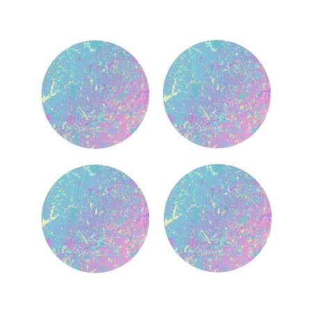 

Fuzoiu Fantasy Gradient Print Leather Coasters Set Drink Coasters Set of 4 for Tabletop Protection Durable PVC Coasters Home Décor and Housewarming Gift-Round Shape