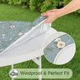 thumbnail image 5 of Pioneer Flower Floral Print Pattern Round Fitted Tablecloth with Elastic Edge,Dining Table Cover Waterproof,Outdoor Round Tablecloth for Camping,Dining,Indoor and Outdoor, 5 of 7