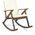 thumbnail image 1 of Noble House Gus Acacia Wood Rocking Chair & Cushion Dark Brown/Cream, 1 of 19