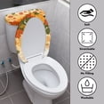 thumbnail image 3 of HELLHERO Maple Leaves Universal Bathroom Toilet Lid Cover Set Elastic Edge Elastic Bottom Stretch Fit Bathroom Toilet Cozy Set Fits All Toilet Shapes Bathroom Home Stays in Place 17"x21", 3 of 5