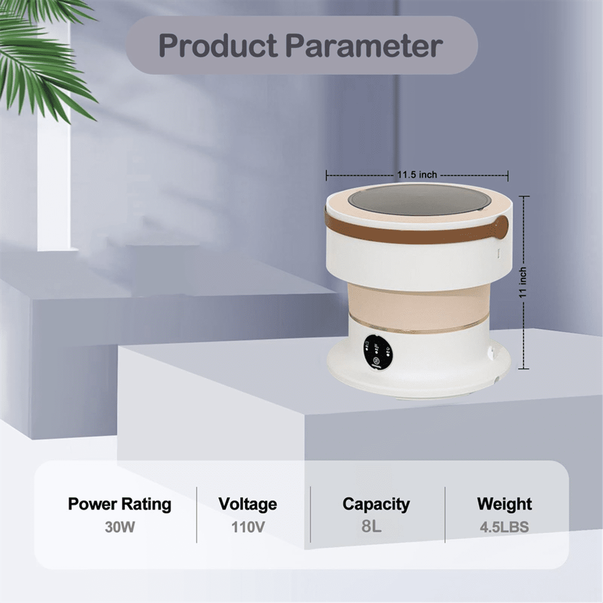 Mini Washing Machine 8L Foldable Washing Machine and Dryer Washer Suitable for Apartments, Dormitories, Hotel US Plug