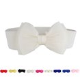 thumbnail image 4 of Minnieouse Cinturón de pajarita portátil para mujer, cinturón elástico a la moda para fiestas y banquetes, banda de cintura ajustable de cuero PU de Cinturones Blanco Minnieouse PS9259-04, 4 of 5