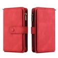 thumbnail image 2 of SaniMore Case for Google Pixel 7 Pro 6.7" 2022, PU Leather Case Zipper Wallet + Card Holder + Detachable Wrist Strap Kickstand Magnetic Clasp 360°Full Protective Shockproof Anti-drop Business Case,Red, 2 of 11