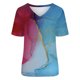 thumbnail image 4 of Camisetas con estampado floral con cuello en V para mujer Blusas femeninas cómodas a la moda Tops OAVQHLG3B Store  lin121212, 4 of 4