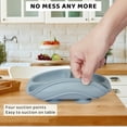 thumbnail image 3 of Homelove Round Suction Silicone Plates for Babies Plates for Toddlers,Silicone Grip Dish Baby Toddler Plate Plates Stay Put with Suction Microwave Dishwasher Safe With 4 Suction Cups Blue+Green, 3 of 7