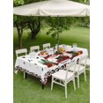 thumbnail image 3 of Outdoor Tablecloth with Umbrella Hole and Zipper, Christmas Gnomes Rectangle Table Cloth 60x120 Inch Waterproof Tablecloth, Winter Xmas Gifts Snowflake Holiday Picnic Table Cover for Patio Camping, 3 of 7