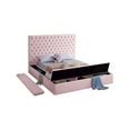 thumbnail image 5 of Meridian Furniture Bliss Solid Wood Tufted Velvet King Bed in Pink, 5 of 9