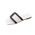 thumbnail image 3 of Agkizg Womens Indoor Outdoor Slides, Beach Walking Sandals, Colorblock Squares Open Toe Flat Slide Sandals Casual Indoor Outdoor Daily Slippers, 3 of 7