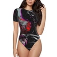 thumbnail image 2 of Picia Artistic Skull Womens One Piece Swimsuits Modest Tummy Control Bathing Suits Lace Up Slimming Swim Suit-Large, 2 of 9