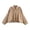 Khaki, variant on Women Lapel Epaulet Drawstring Hem Cropped Suede Jacket Batwing Long Sleeve Solid Color Layering Outer Coat 1PC XS