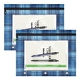 thumbnail image 2 of Blue Plaids 3-Ring Binder Pouches A4 Size Zipper Pocket File Storage 2 Packs, 2 of 6