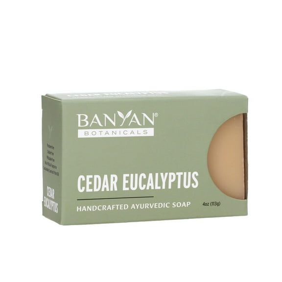 Banyan Botanicals Cedar Eucalyptus Soap – With Eucalyptus and Himalayan Cedarwood Essential Oil Calming & Refreshing with an Invigorating Scent 4oz Bar – Free of Sulfates, Phthalates & Parabens