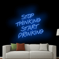 thumbnail image 2 of Handmadetneonsign Stop Thinking Start Drinking Neon Sign, Cocktail Wall Art Decor, Cocktails Bar Wall Decor, 2 of 5