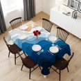 thumbnail image 6 of Blue Geometric Beach Table Cloth Waterproof Tablecloths, Ombre Waves Moire Abstract Art Tablecloth Dining Table Cover for Kitchen Party Tabletop Outdoor, Rectangle Tablecloth 54x108 Inch, 6 of 9