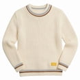 thumbnail image 4 of NORO ARK Kids Sweater (0-11 Years) Thickened Knitted High Collar Long Sleeved Acrylic Beige Size 2T, 4 of 6