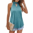 thumbnail image 4 of Womens Summer Tops, Womens Shirts, Trendy Women's Tank Top with Unique Hanging Neck Design and Lock Hole Detail for Casual and Dressy Occasions, 4 of 4