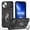 Black, variant on For Apple iPhone 14 (6.1") Hybrid Slide Camera Protection & Built-in 360° Rotate Ring Stand, Heavy Duty Military Grade Case Cover fit iPhone 14 - Blue