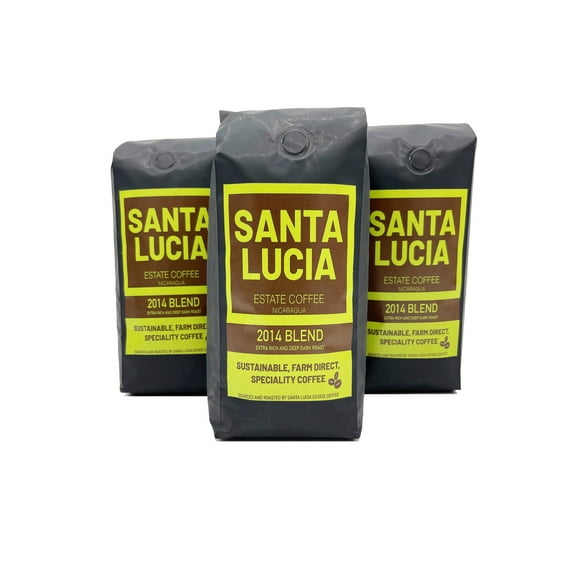 Santa Lucia Coffee 2014 Deep Roast 3 Pounds (3-16oz Bags) Whole Bean