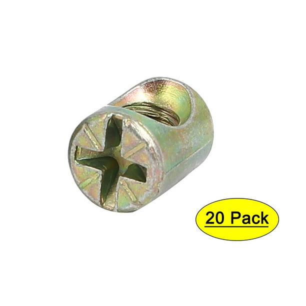 Uxcell M6x12mm Cross Dowel Slotted Barrel Nuts for Furniture Bed Chair