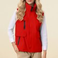 thumbnail image 3 of Women's Lightweight Stand Collar Padded Down Vest Full Zipper Pocket Jacket Vest Ideal For Running Hiking And Traveling, 3 of 5