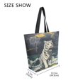 thumbnail image 4 of Large Canvas Bag 13.5x5.1x15 Inch Canvas Bag Shopping Canvas Bag Suitable For Outing Shopping Travel Out Of Large Capacity Storage White Tiger, 4 of 9