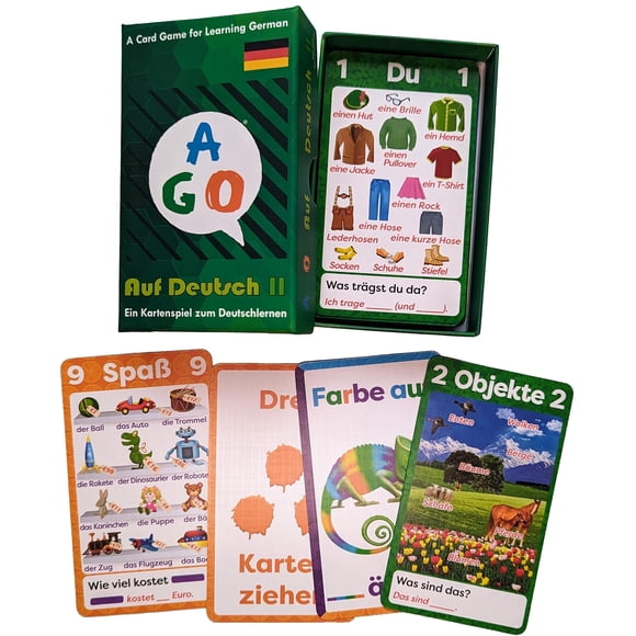Juego de cartas AGO Auf Deutsch 2 Deluxe Edition German Learning