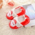 thumbnail image 4 of Ulitacool Slippers Girl Children Christmas On Flat Non Winter Round Toe Keep Warm Cartoon Prints Slippers Shoes Durable Soft Feetwear Red 5-5.5 Years, 4 of 4