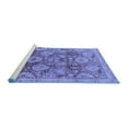 thumbnail image 2 of Ahgly Company Machine Washable Indoor Round Oriental Blue Industrial Area Rugs, 4' Round, 2 of 4