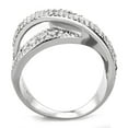 thumbnail image 3 of High polished (no plating) Stainless Steel Ring with AAA Grade CZ in Clear for Women Style DA361, 3 of 5