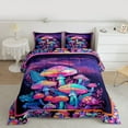 thumbnail image 2 of jejeloiu Watercolor Mushroom Bedding Comforter Set,Rustic Fungus Plants Twin Comforter Sets,Gradient Pink Blue Bedding Set For Girls Kids,Microfiber Bedroom Decor Reversible,2 Pieces, 2 of 8
