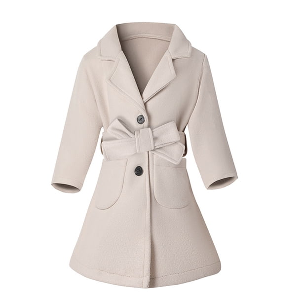 Gibobby Blusas Holgada Abrigo de lana para niños y niñas, abrigo cálido de invierno, chaqueta para niños, prendas de vestir, ropa (Beige, 4-5 Años)