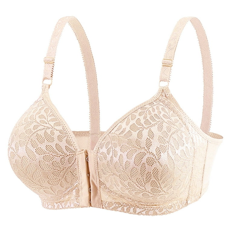 gvdentm Strapless Bra,Plus Size Lace Bra C Cup Wide Back Push Up Brassiere  for Women 