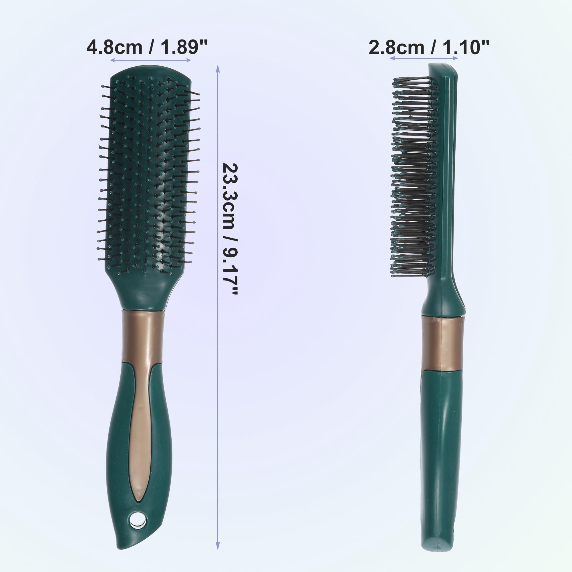 Unique Bargains Plastic Hair Brush for Straight Curly Hair 1 Pc Dark Green