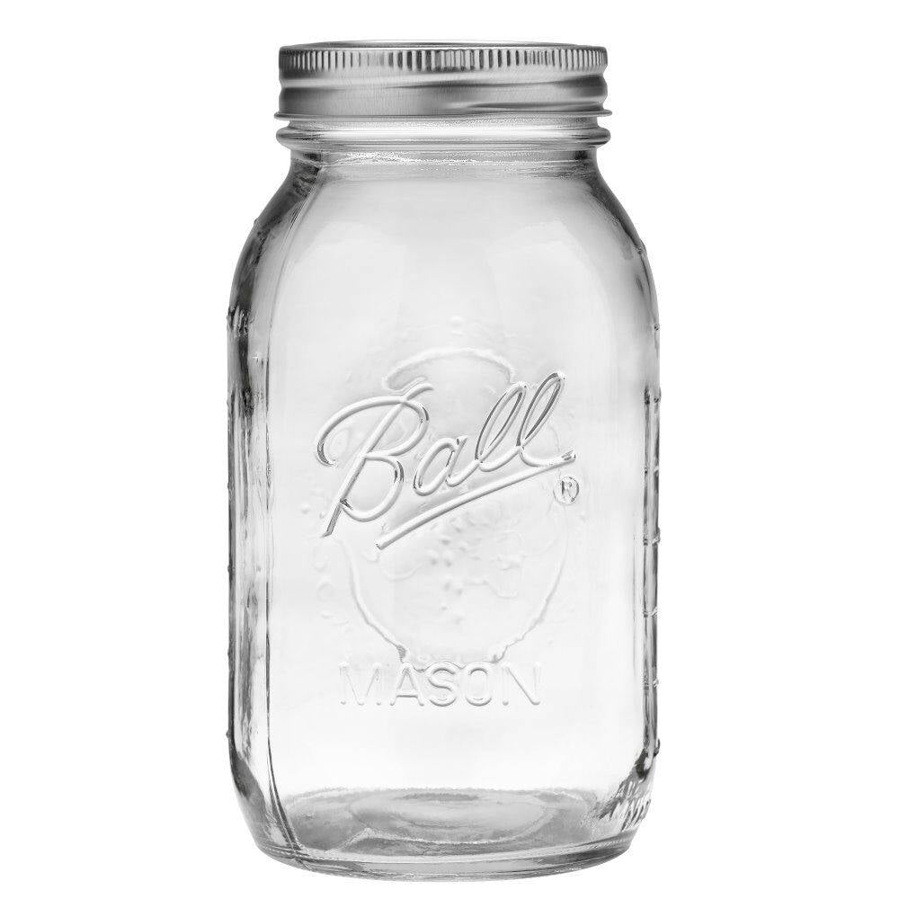 Ball 62000 Regular Mouth Mason Jars, 1 Quart (32 Oz), Box Of 12