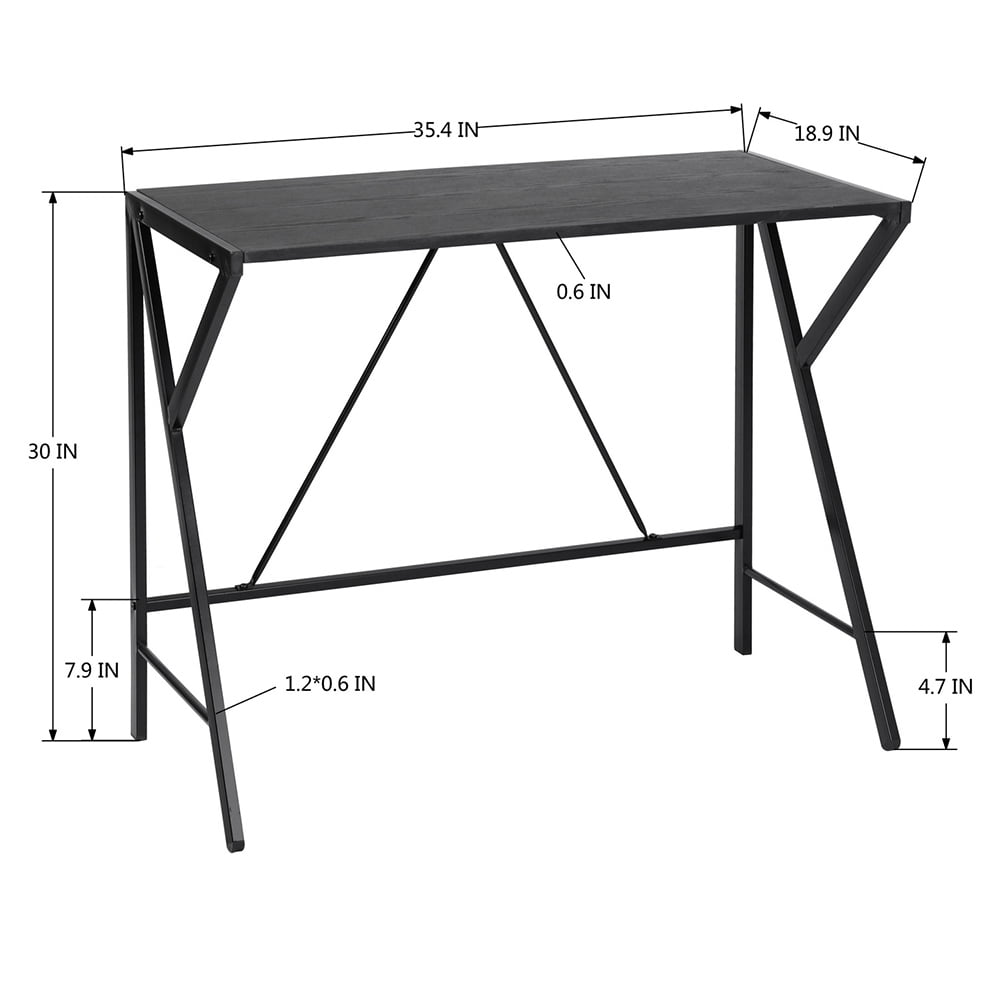Writing Desk for Small Space, Modern Simple Style Game Table End Table, Brown/White Writing Desk for Small Space, Modern Simple Style Game Table End Table, Brown/White
