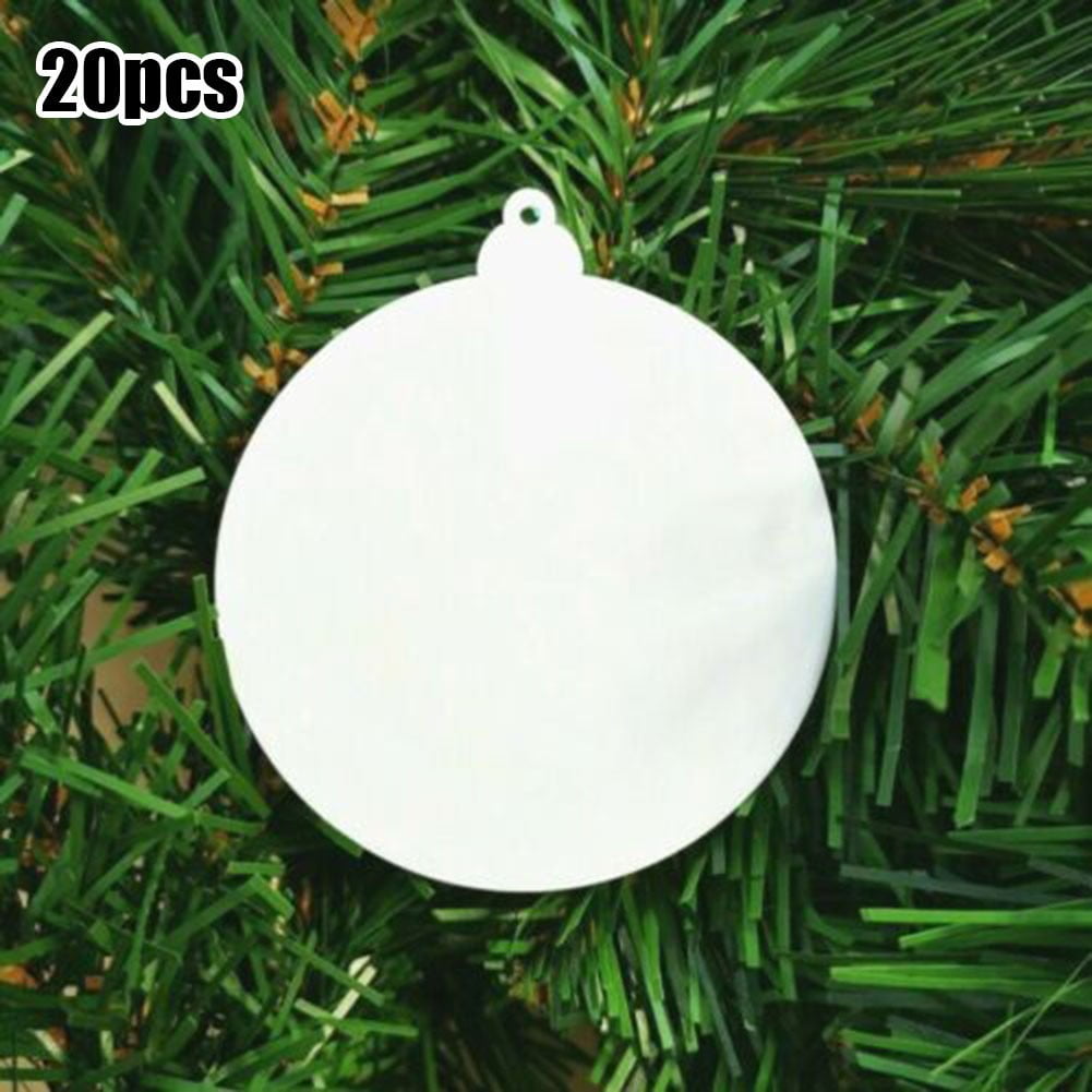 GLFILL 10/20pcs Acrylic Blank Christmas Baubles Mirror Christmas Tree