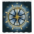 thumbnail image 3 of Ambesonne Compass Shower Curtain, Yellow Navigation, 69"Wx70"L, Yellow Navy Blue, 3 of 3