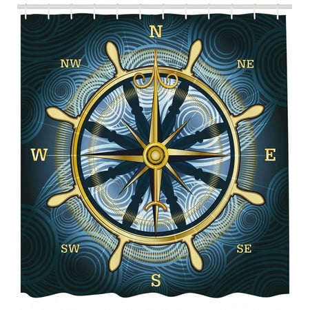 Compass Shower Curtain Navigation Theme Compass With Windrose And