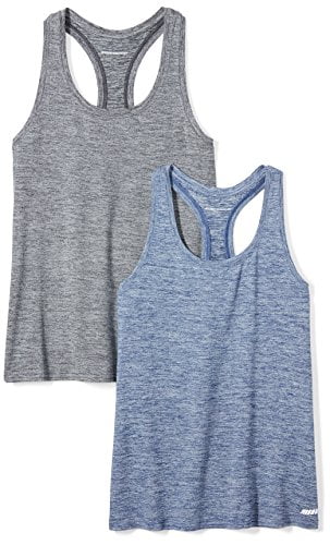 Essentials Women's Tech Stretch Relaxed-Fit Racerback Tank Top, Pack of 2,  Black Heather/Navy Heather, X-Large - Walmart.com