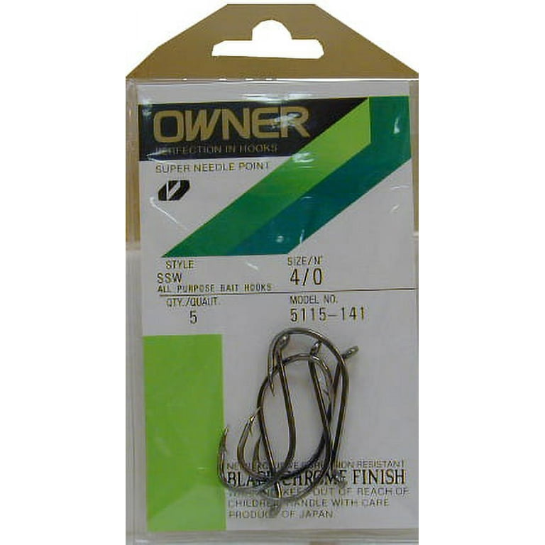Owner 5115-141 SSW with Super Needle Point 5 per Pack Size 4/0 Fishing Hook  